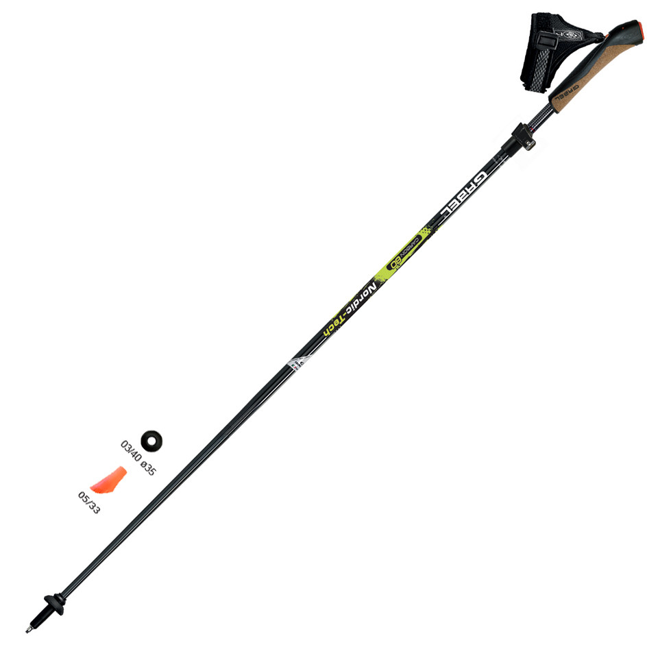 NORDIC TECH F.L. CARBON 110-125cm 'SECOND' - Bastoncini Gabel da Nordic  Walking in carbonio linea Performance - Gabel Sport